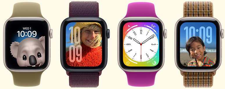 Fun and funny watch faces, coordinating case and band colors