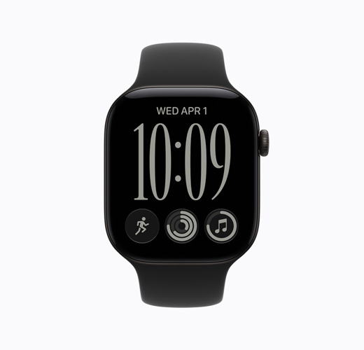 Apple Watch Series 11, kleur Gitzwart, zijkant