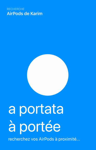 L’interface graphique de recherche utilisée par Localiser pour déterminer la position d’un appareil