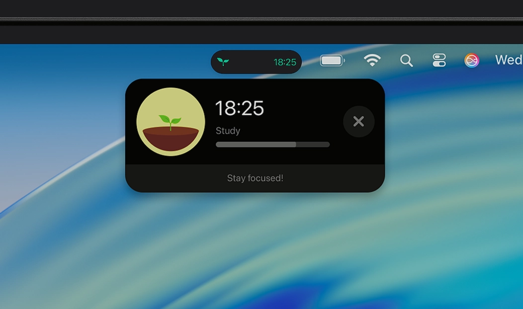 MacBook Pro 展示 Forest app 的即時動態