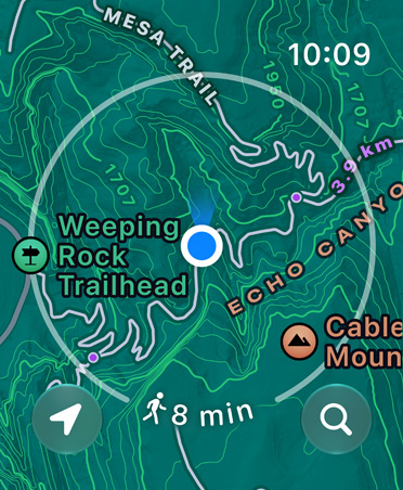 Maps app, navigation instructions appear at bottom of screen