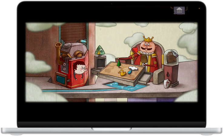 MacBook Neo, culoare Argintiu, pe ecran este afișată o scenă din jocul Oceanhorn 3