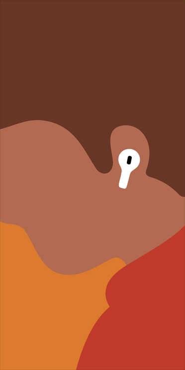 Ilustrasi tampilan jarak dekat, tampak samping seorang pria yang mengenakan AirPods&nbsp;Pro&nbsp;3 di telinga kirinya