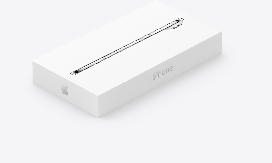 iPhone Air Verpackungskarton, Weiß, auf dem Deckel ist die Seitenansicht des iPhone Air und auf der Seite ist das iPhone gedruckt