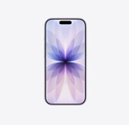 iPhone 17, framsida i lavendel, Dynamic Island överst i mitten