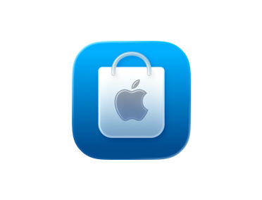 Aplikace Apple Store, ikona s modrou nákupní taškou