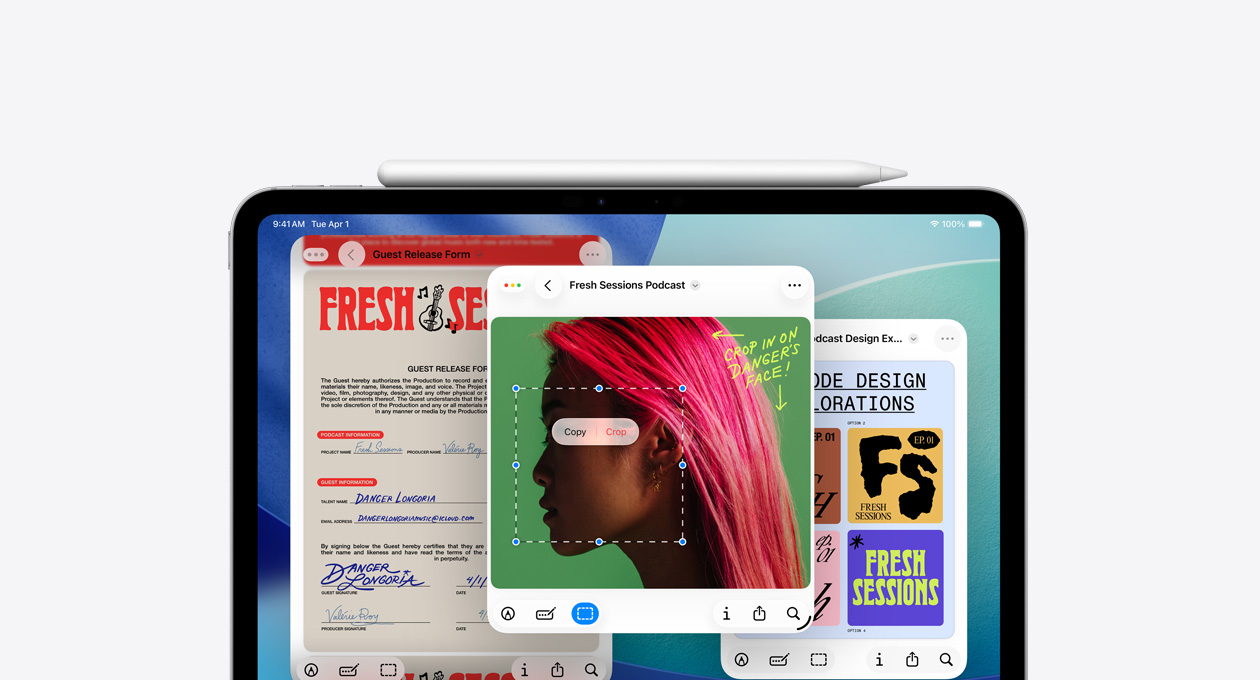 Ein iPad, zeigt die neue App